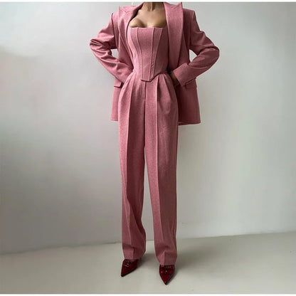 Completo Donna Blazer Pantaloni e Corsetto Coordinato
