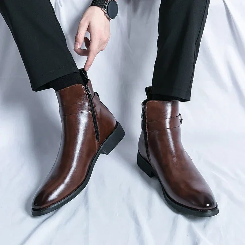 Stivali Chelsea Uomo Design Classico Caviglia