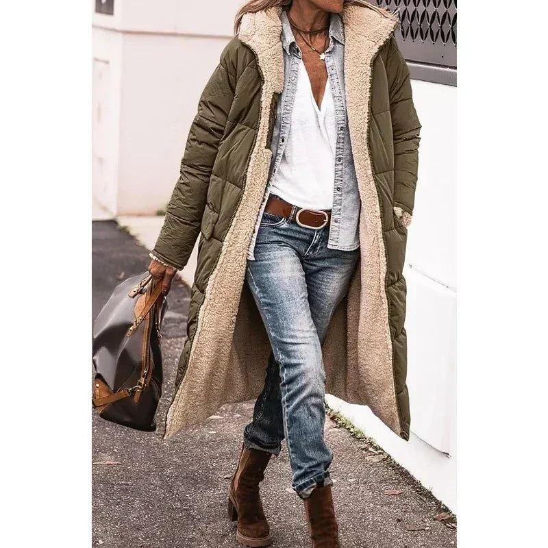 Cappotto Lungo Donna Invernale con Cappuccio Imbottito Maxipetto - Brentozzi