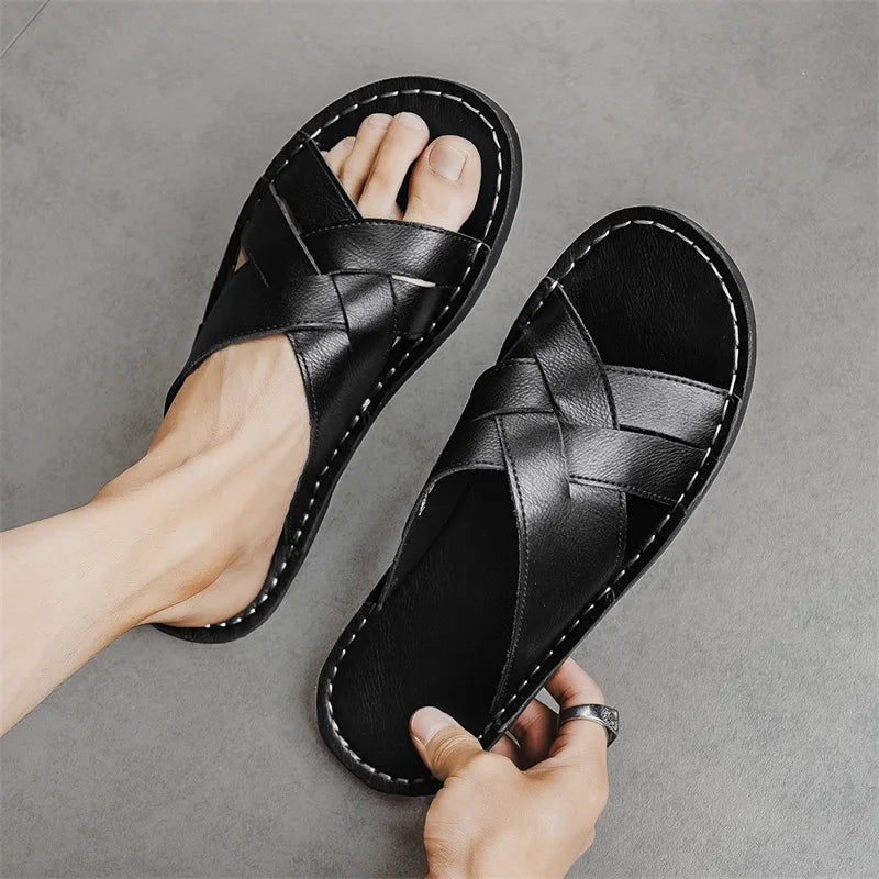 Sandali Donna in Pelle con Cinturini Incrociati