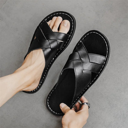 Sandali Donna in Pelle con Cinturini Incrociati