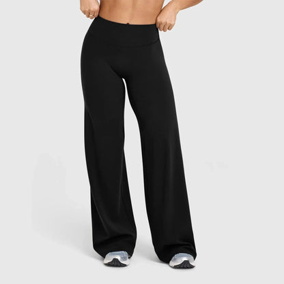 Pantaloni Yoga Donna Gamba Larga Taglio Morbido