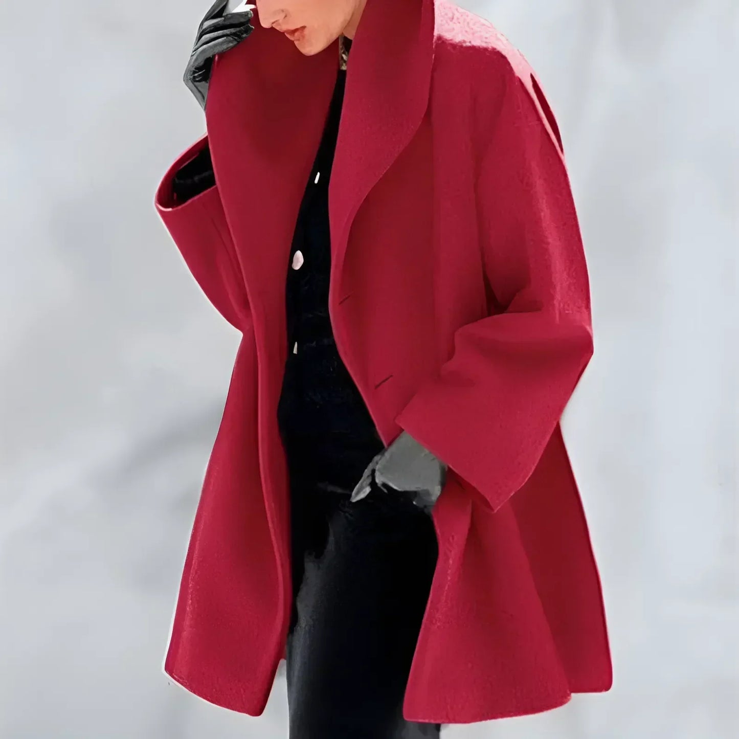 Cappotto Donna Invernale Tessuto Strutturato Taglio Sagomato