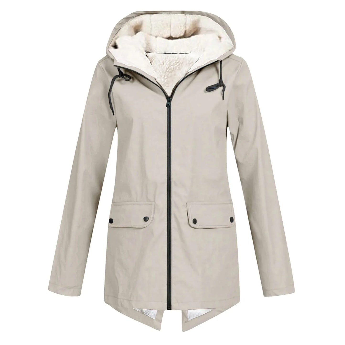 Giacca Invernale Donna con Zip e Cappuccio