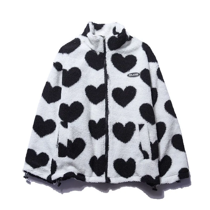 Giacca Donna Calda Stile Cuori Autunno Inverno