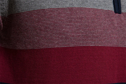 Maglione Uomo con Zip Collo Alto Design a Righe
