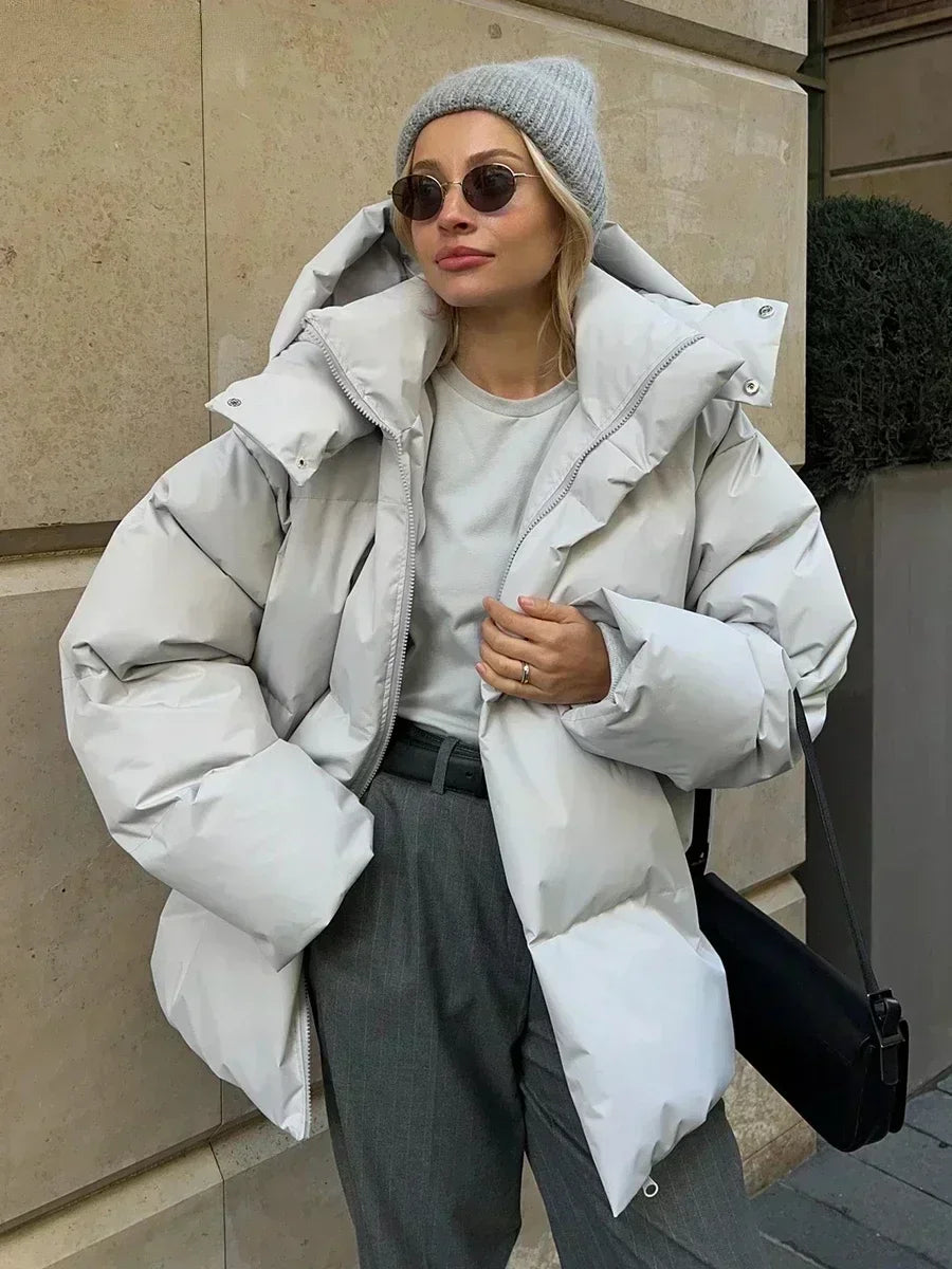 Giacca Invernale Donna Trapuntata con Cappuccio Calda