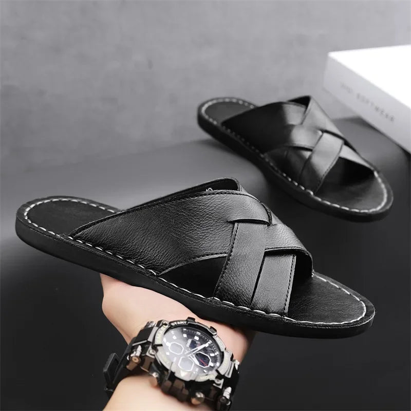 Sandali Donna in Pelle con Cinturini Incrociati