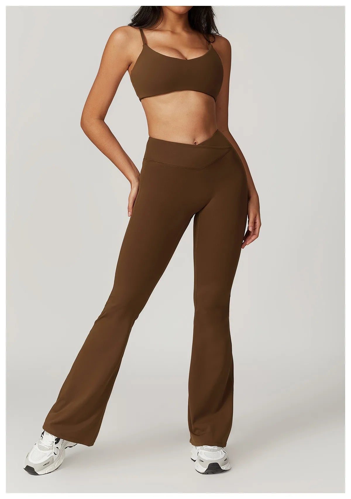Pantaloni Yoga Donna Vita Alta Fascia Laterale