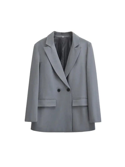 Giacca Donna Doppiopetto Stile Blazer Slim Fit