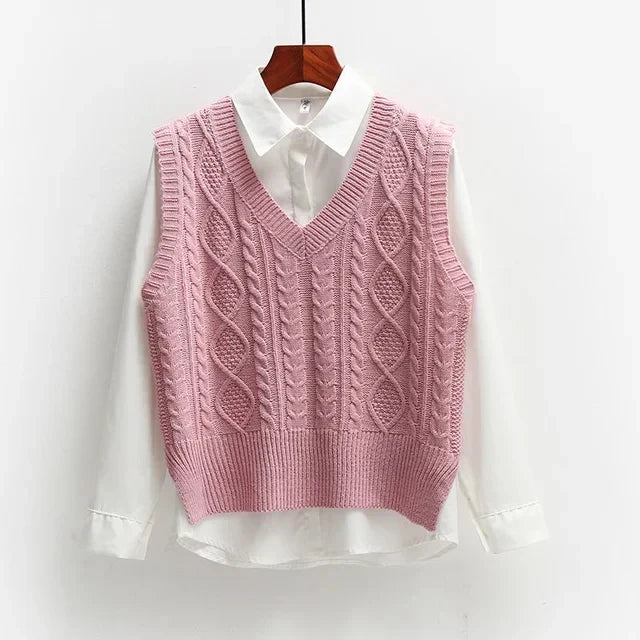 Maglione Donna Scollo a V Tessuto Strutturato - Brentozzi