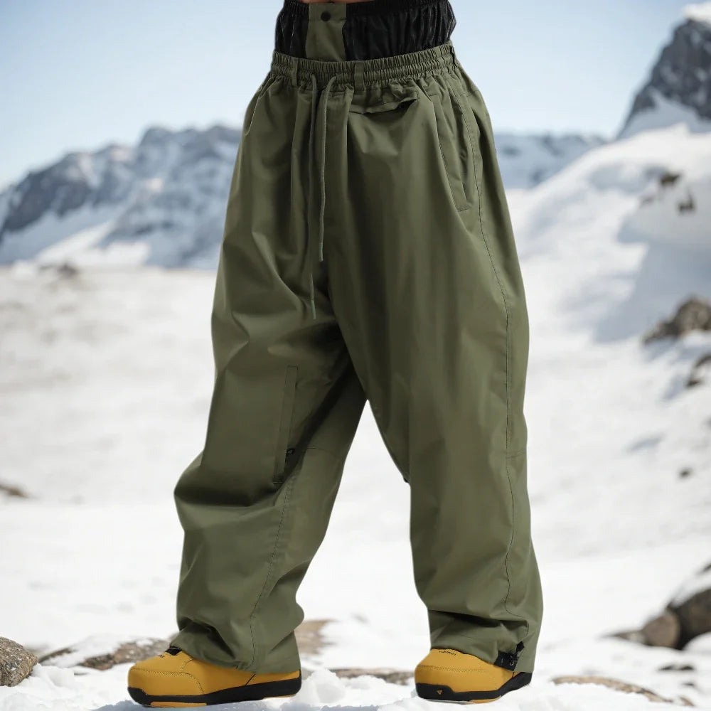 Pantaloni Uomo Tessuto Morbido Gamba Larga Tasche
