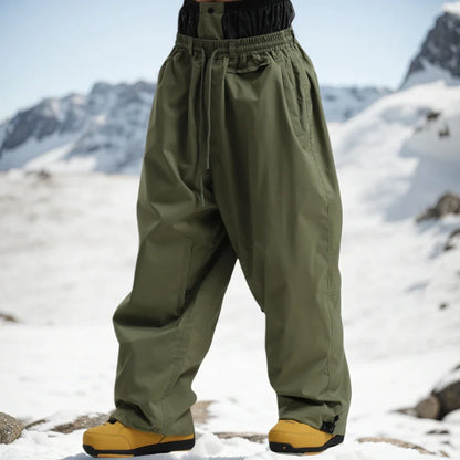 Pantaloni Uomo Tessuto Morbido Gamba Larga Tasche