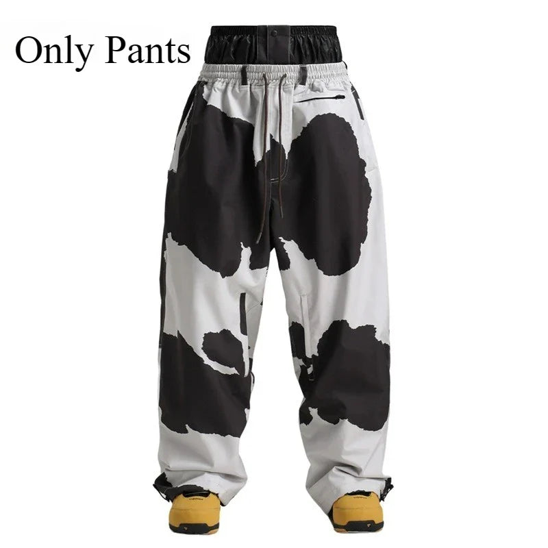 Pantaloni Unisex in Tessuto Elastico Vita Alta Vestibilità Ampia