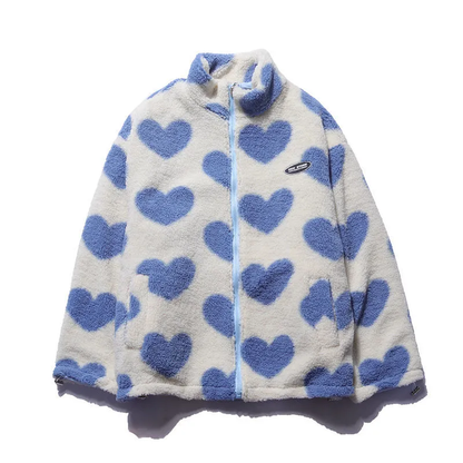 Giacca Donna Calda Stile Cuori Autunno Inverno