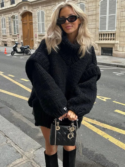Maglione Donna Oversize Vestibilità Ampia Orlo Larga - Brentozzi
