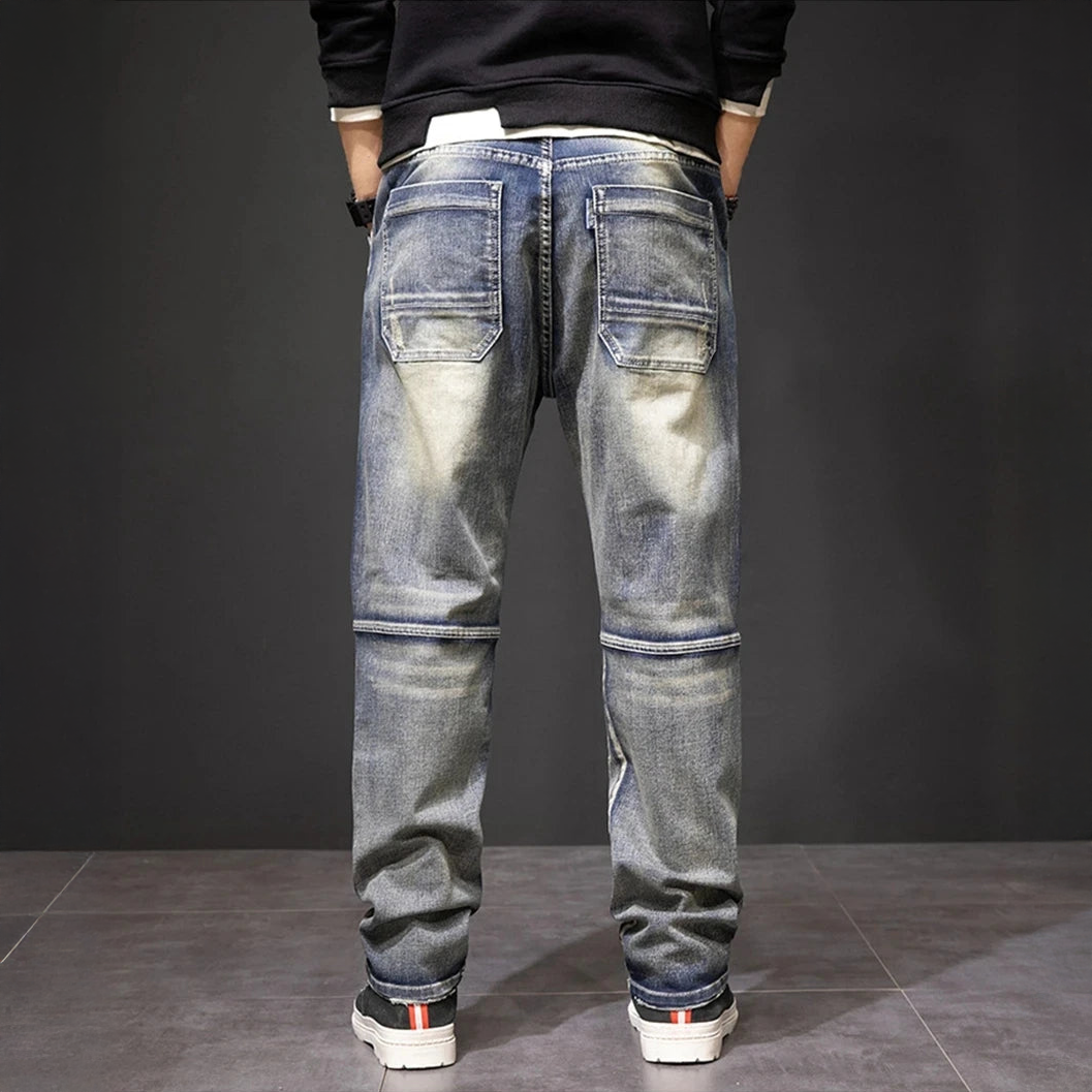 Jeans Uomo Dritti con Rinforzi al Ginocchio