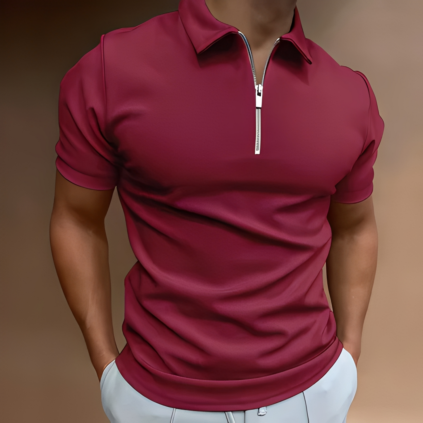 Camicia Uomo Tradizionale con Zip Superiore