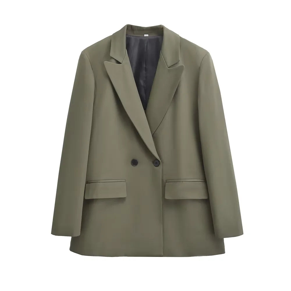 Giacca Donna Doppiopetto Stile Blazer Slim Fit