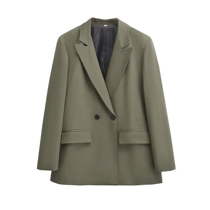 Giacca Donna Doppiopetto Stile Blazer Slim Fit