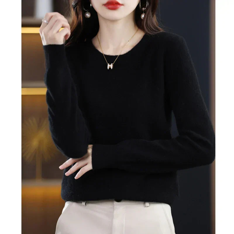 Maglione Donna in Cashmere Girocollo Classico Elegante