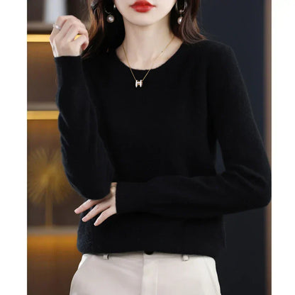Maglione Donna in Cashmere Girocollo Classico Elegante