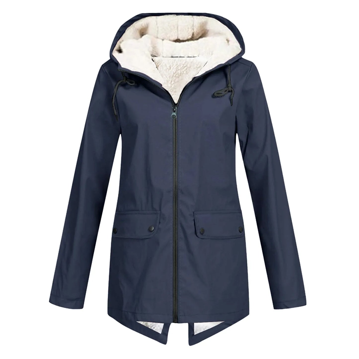 Giacca Invernale Donna con Zip e Cappuccio