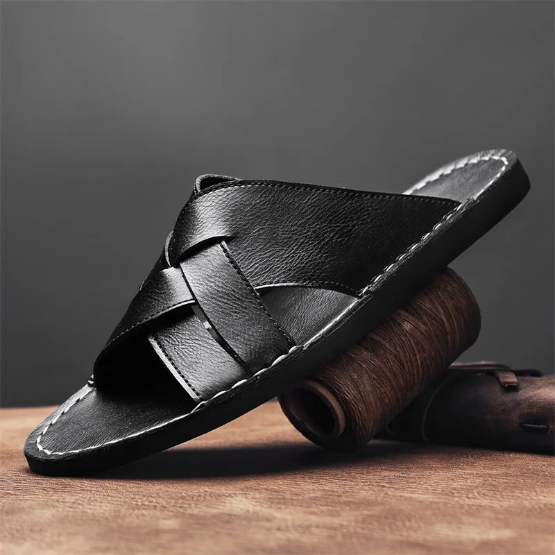 Sandali Donna in Pelle con Cinturini Incrociati