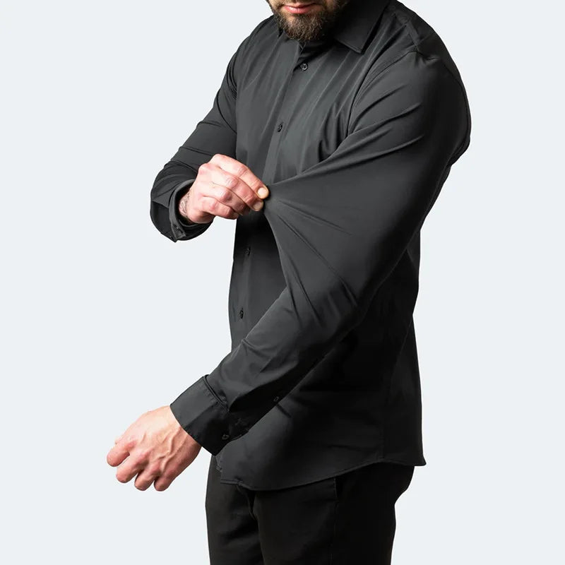 Camicia Uomo Elasticizzata Manica Lunga