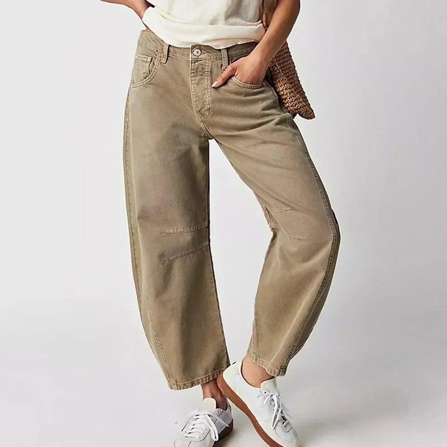 Jeans Donna Baggy Vita Alta Vestibilità Ampia - Brentozzi