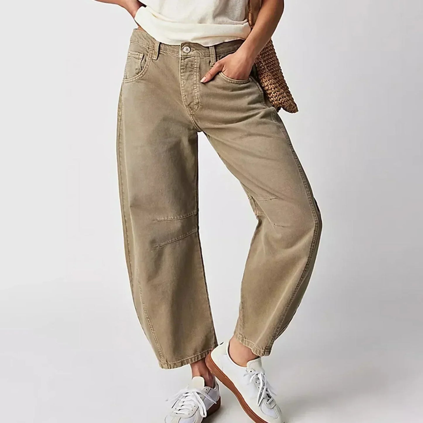 Pantaloni Donna Taglio Largo Vestibilità Dritta