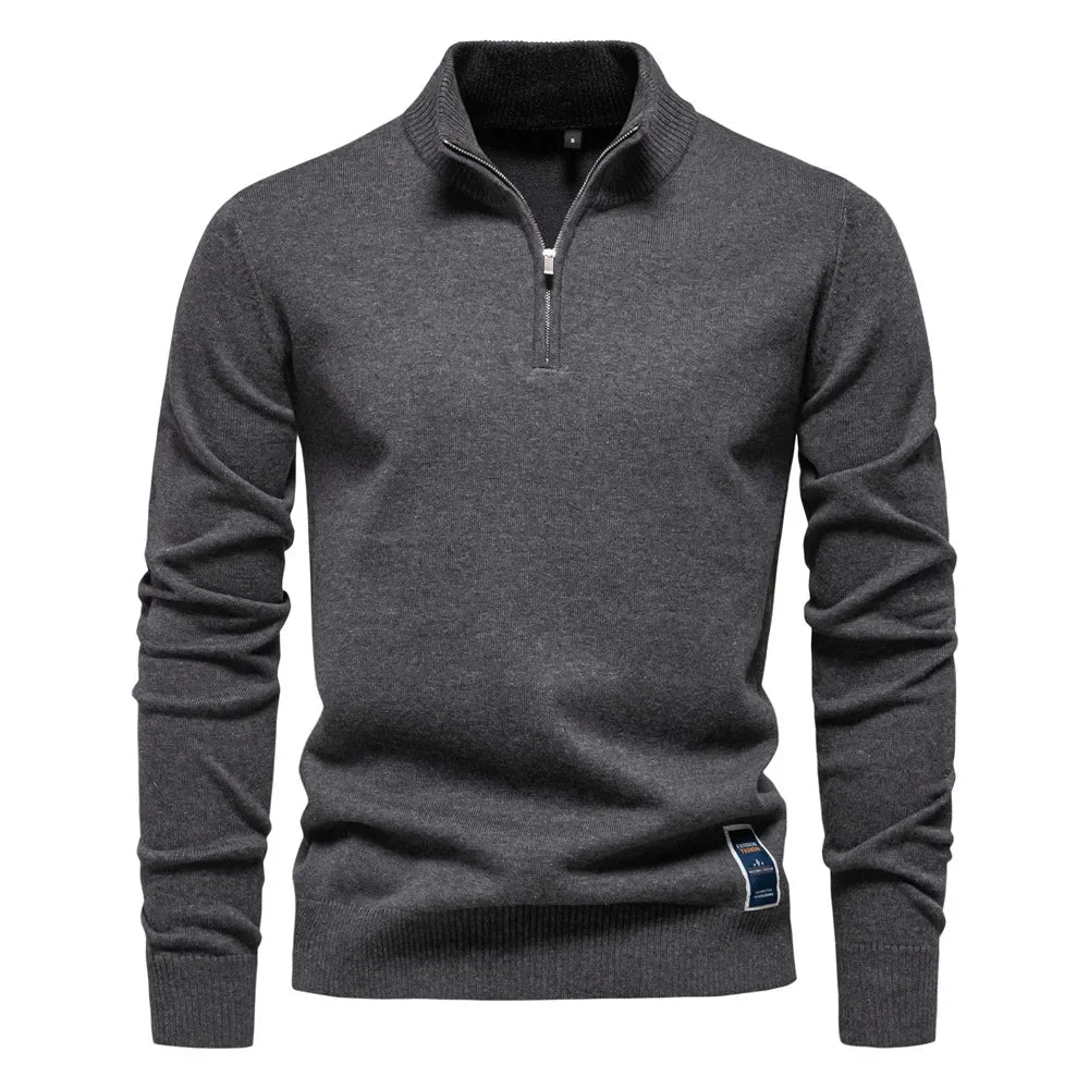 Maglione Uomo con Mezza Zip Classico e Comfort Regular Fit