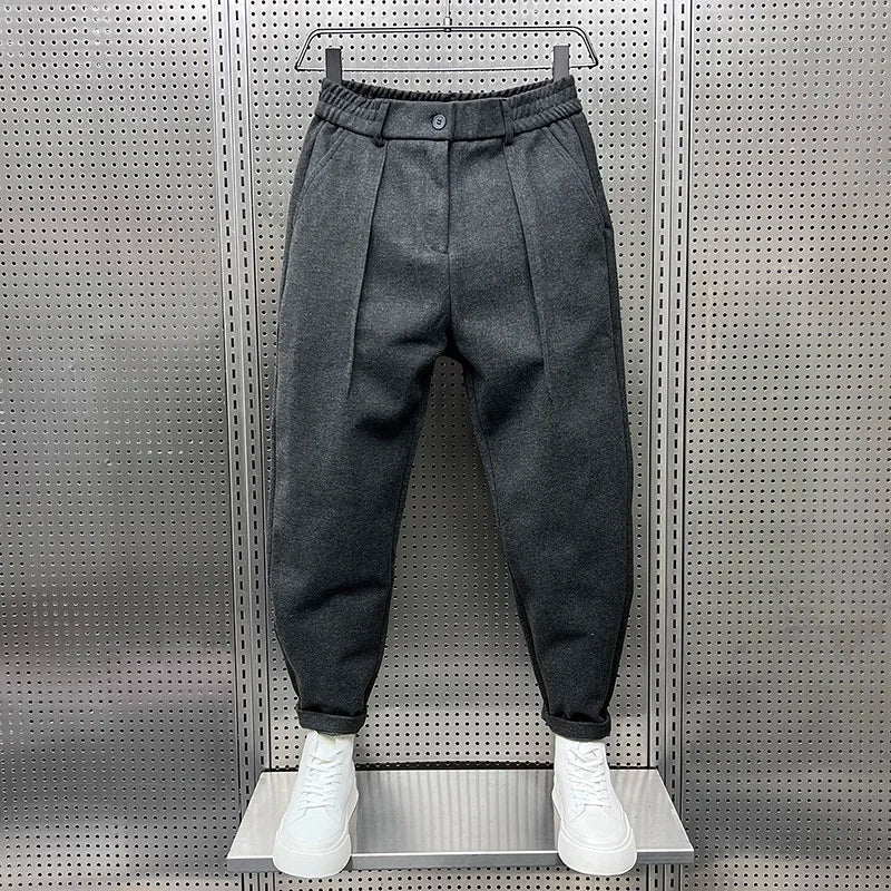 Pantaloni Eleganti Uomo Tessuto Misto Taglio Lungo - Brentozzi