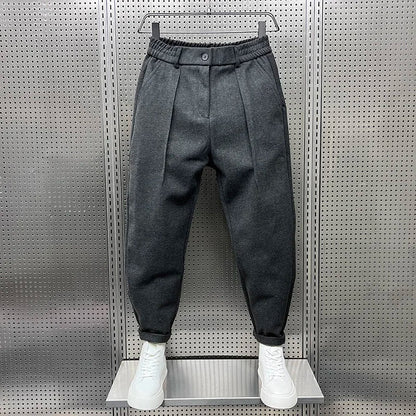 Pantaloni Eleganti Uomo Tessuto Misto Taglio Lungo - Brentozzi
