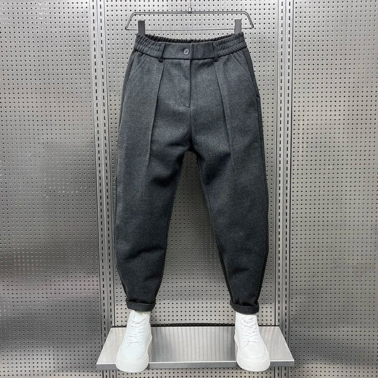 Pantaloni Eleganti Uomo Tessuto Misto Taglio Lungo - Brentozzi