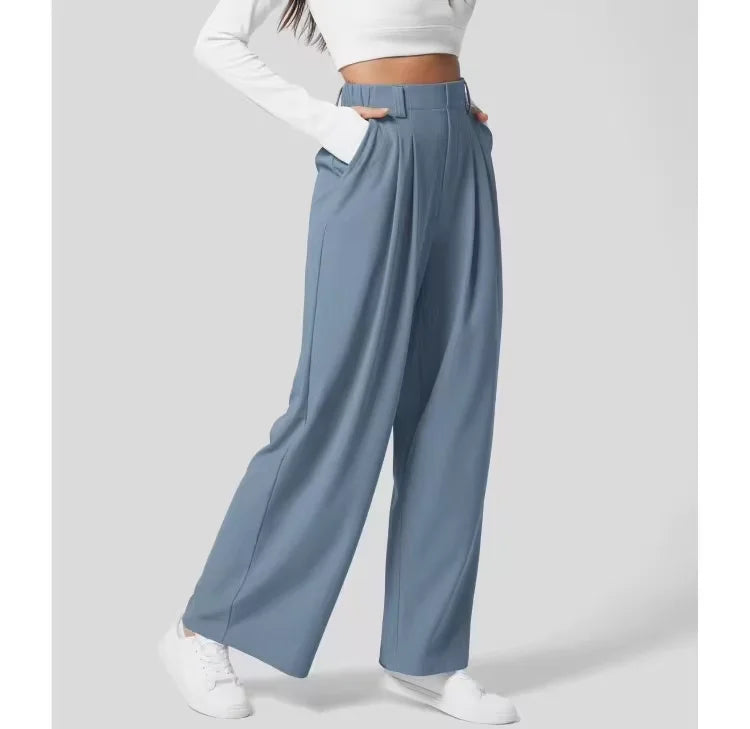 Pantaloni Estivi Donna Vita Alta Taglio Largo