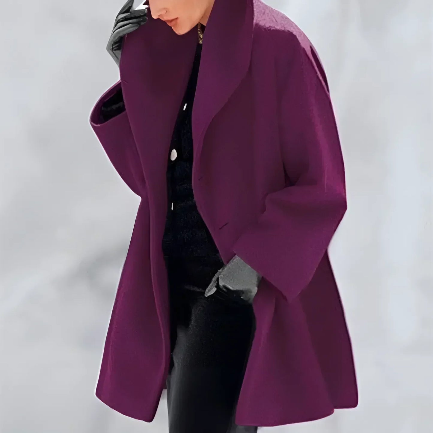 Cappotto Donna Invernale Tessuto Strutturato Taglio Sagomato