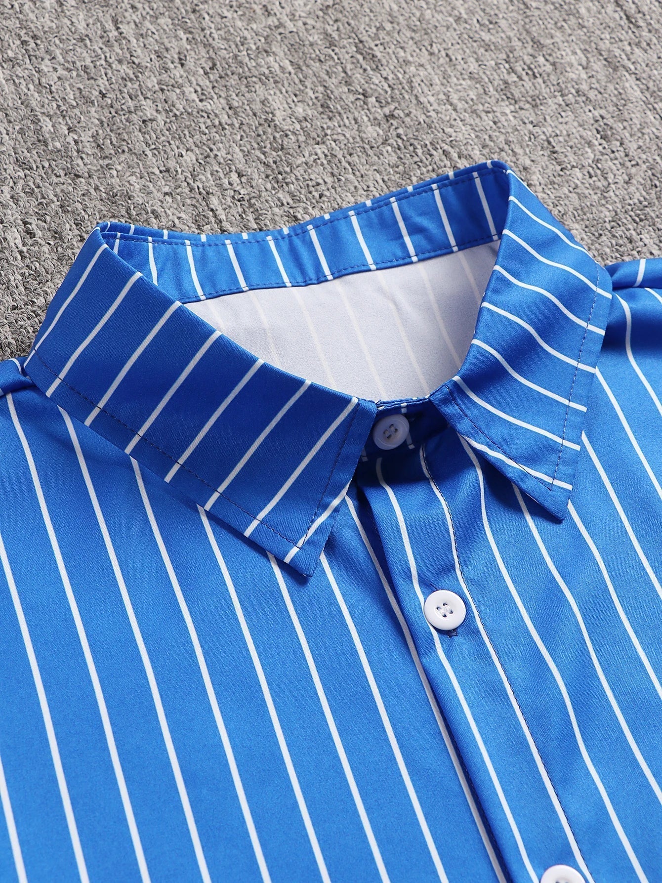 Camicia Uomo a Righe Tessuto Traspirante Slim Fit
