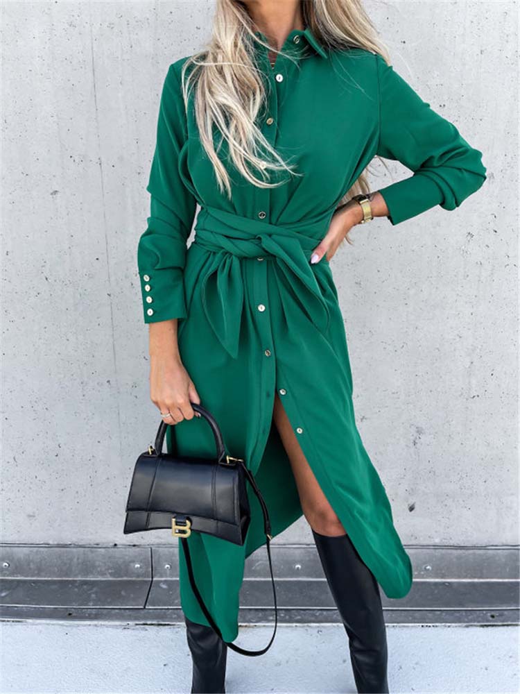 Abito Camicia Donna Manica Lunga