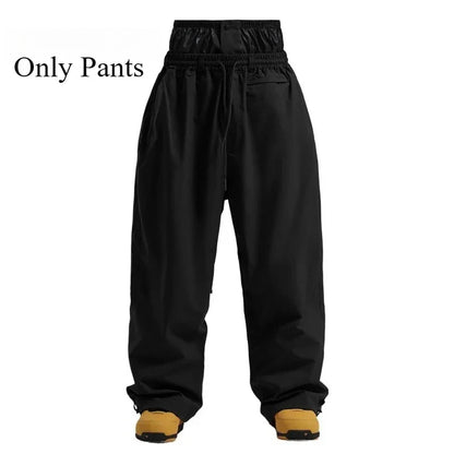 Pantaloni Unisex in Tessuto Elastico Vita Alta Vestibilità Ampia