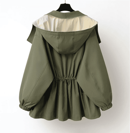 Giacca Oversize Donna con Cappuccio Design a Strati