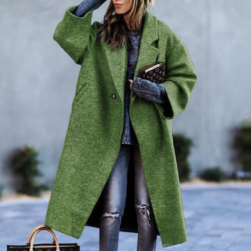 Trenchcoat Donna Elegante Lungo Stile Classico Autunnale Invernale