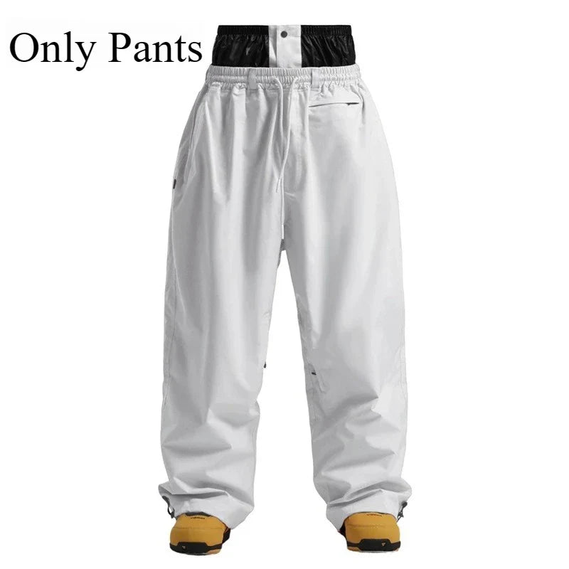 Pantaloni Unisex in Tessuto Elastico Vita Alta Vestibilità Ampia