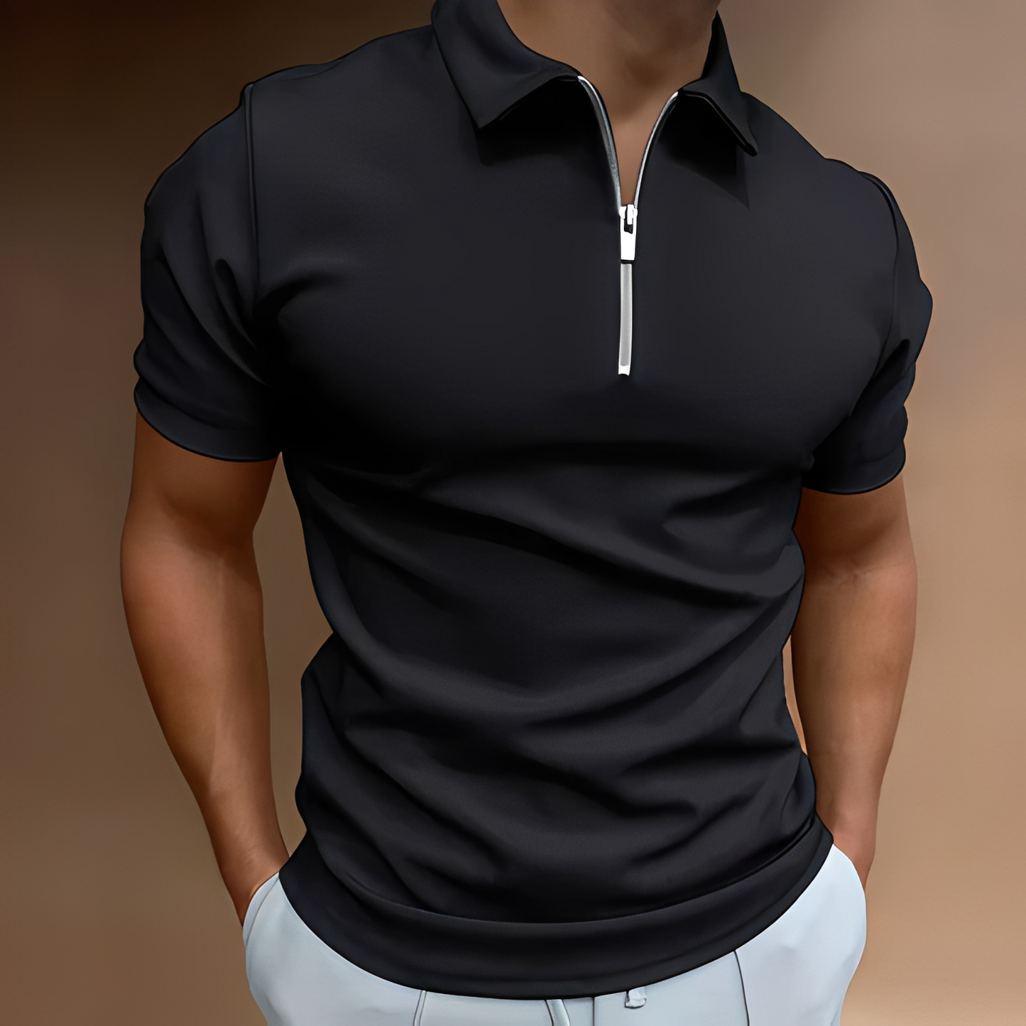 Camicia Uomo Tradizionale con Zip Superiore