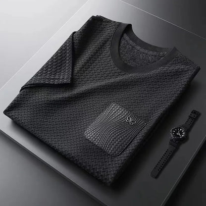 T-shirt Uomo Manica Corta Girocollo con Tasche sul Petto
