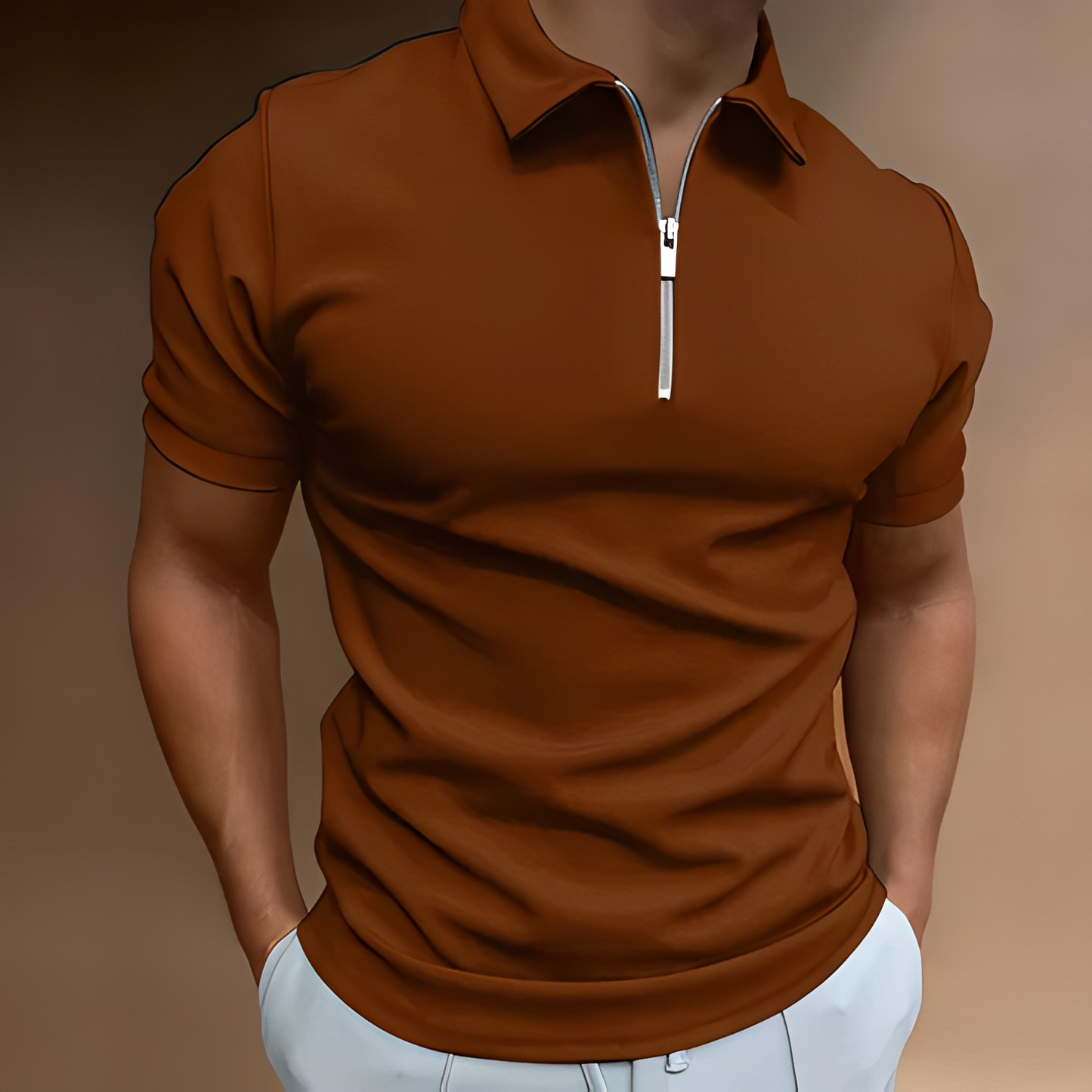 Camicia Uomo Tradizionale con Zip Superiore