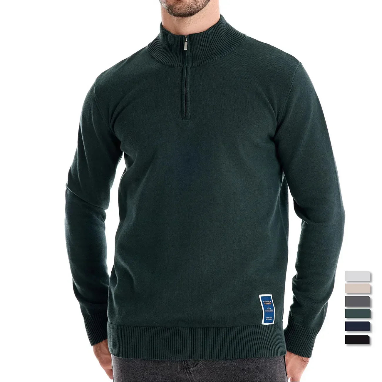 Maglione Uomo con Mezza Zip Classico e Comfort Regular Fit
