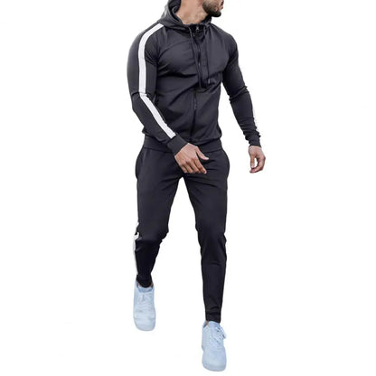 Tuta Uomo con Cappuccio e Righe Sportiva