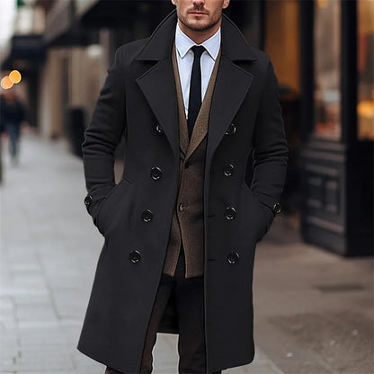 Cappotto Uomo Doppiopetto in Misto Lana Taglio Sfiancato