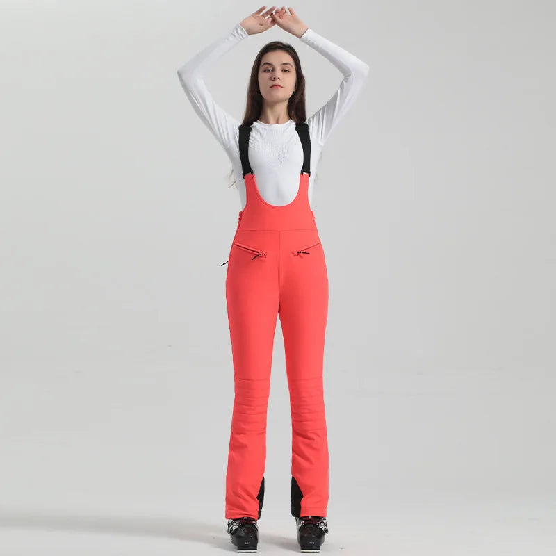 Pantaloni Donna con Bretelle e Vita Elastica
